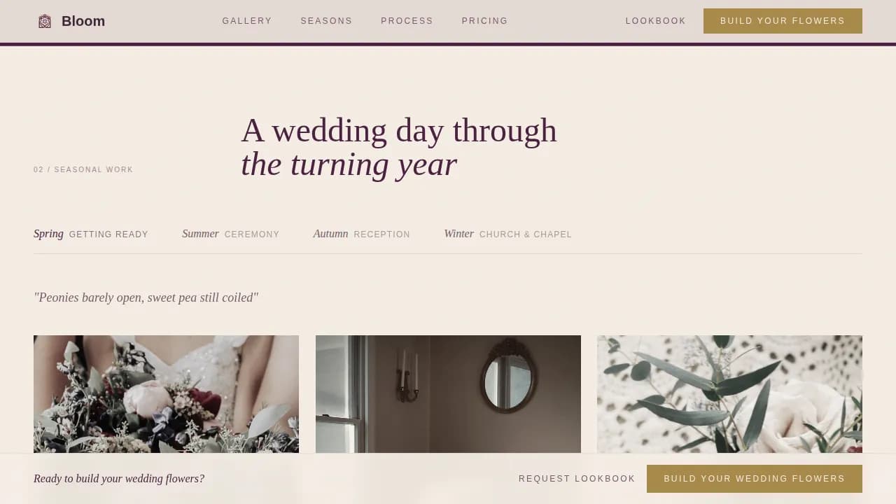 Arrange — Elegant Wedding Floral Landing Page Template
