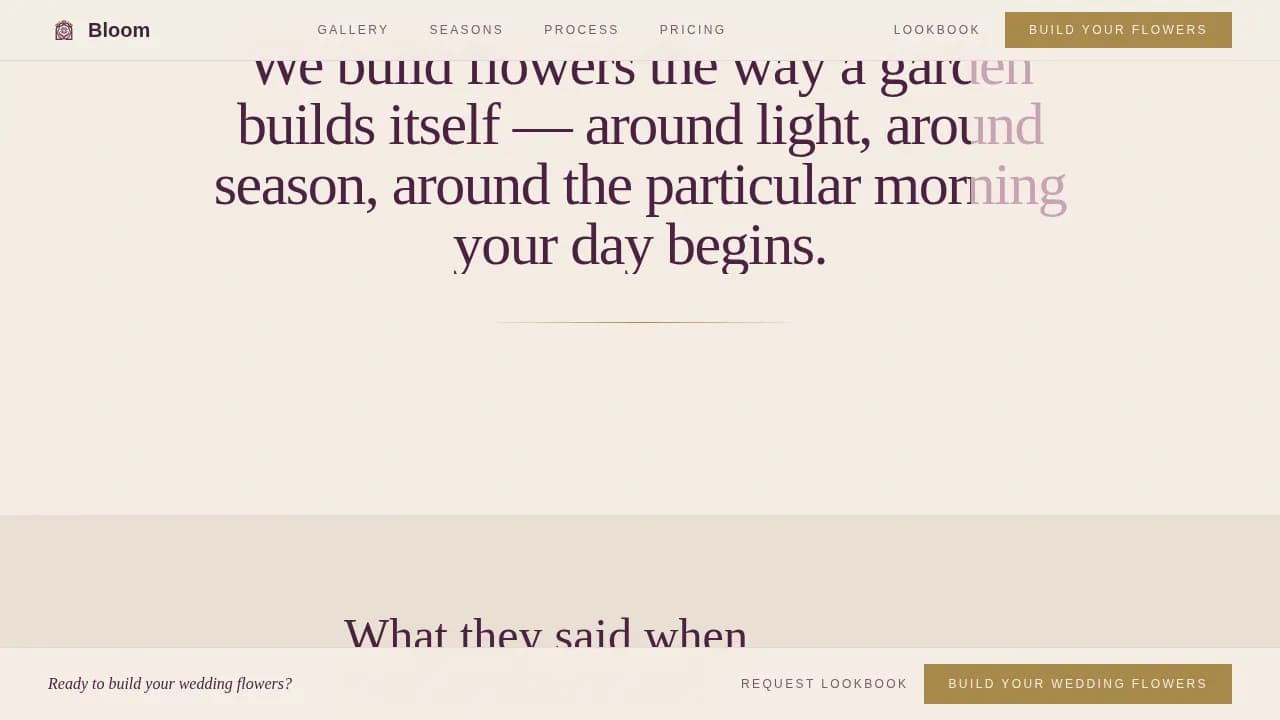 Arrange — Elegant Wedding Floral Landing Page Template