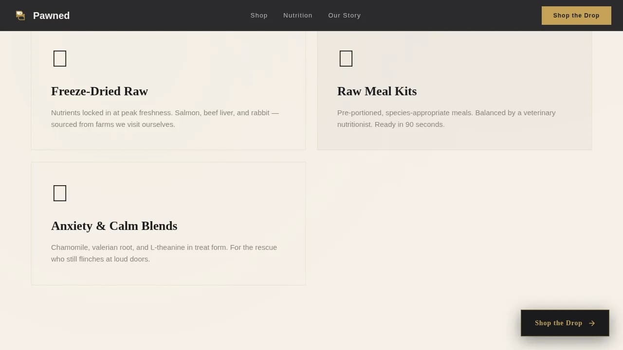 Pawshop — Curated Pet Retail Landing Page Template