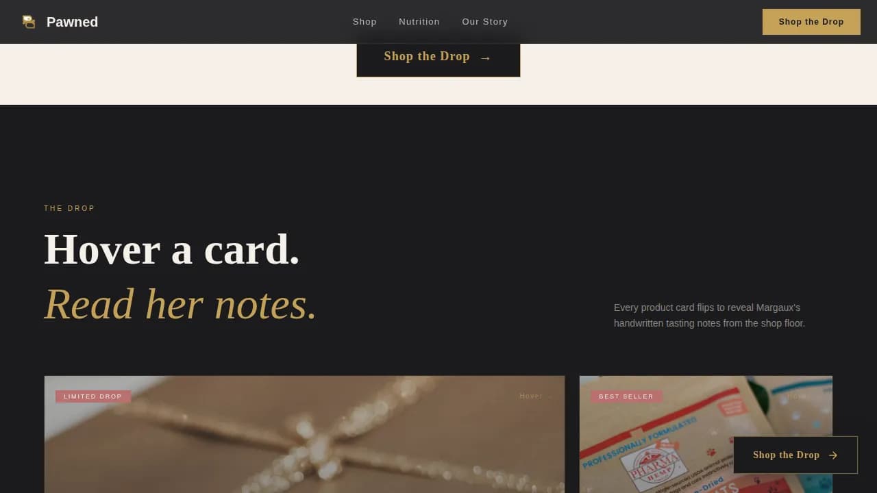 Pawshop — Curated Pet Retail Landing Page Template