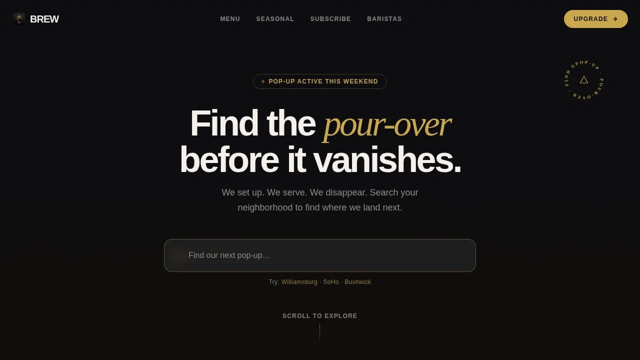 Roast — Trendy Specialty Café Landing Page Template
