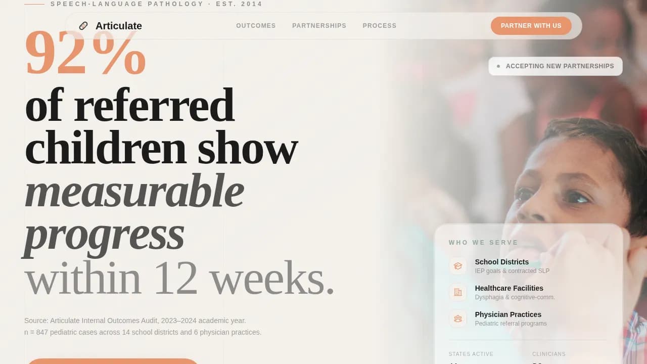 Speak — Data-Driven Speech Therapy Landing Page Template