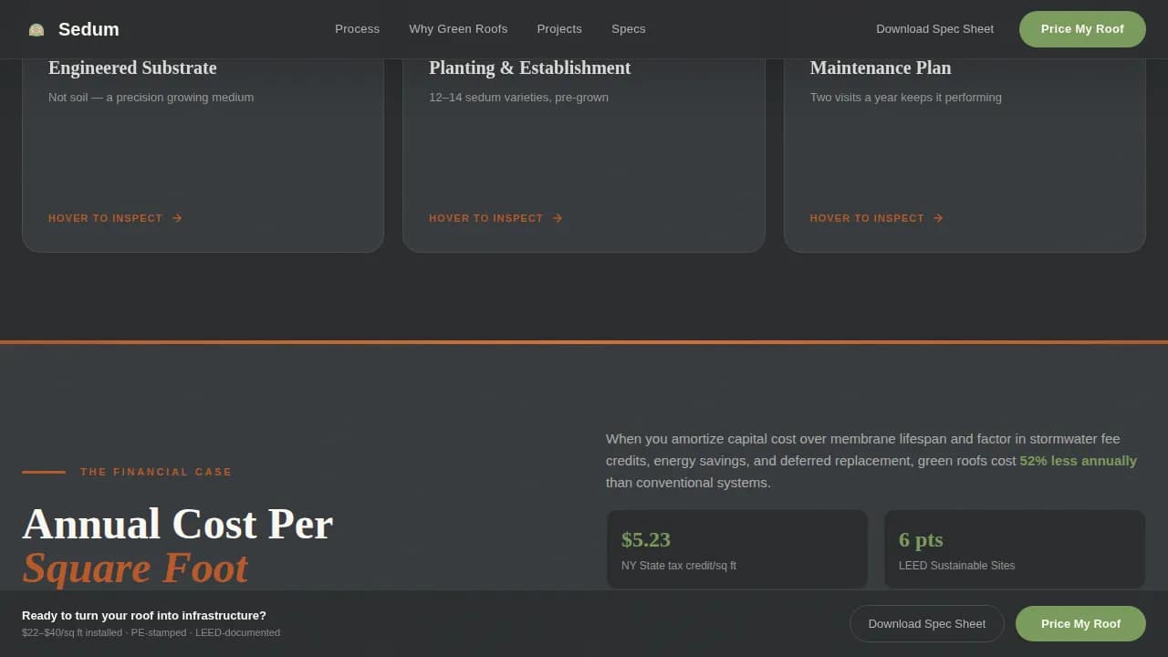 Verdant — Advanced Living Roof Systems Landing Page Template
