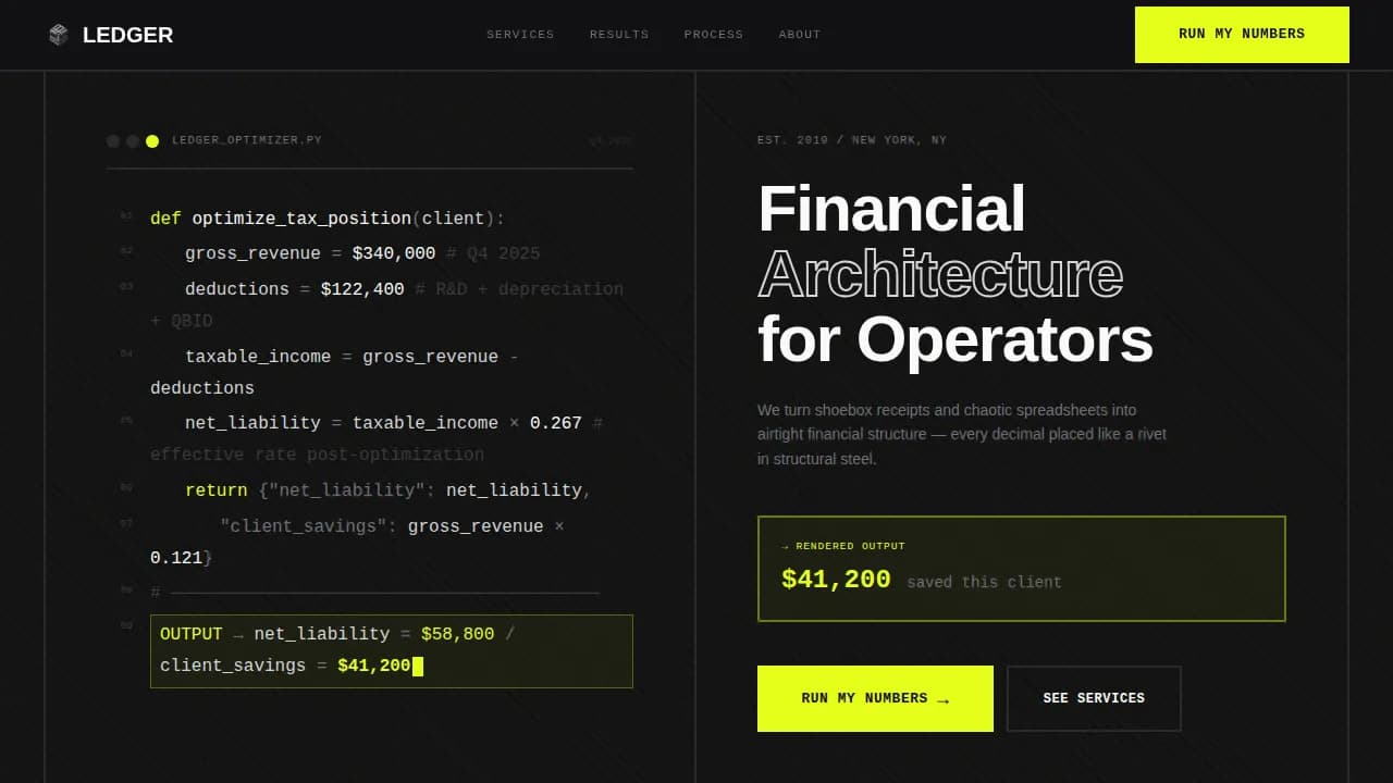 Accounting Digital Presence Booking Website Template