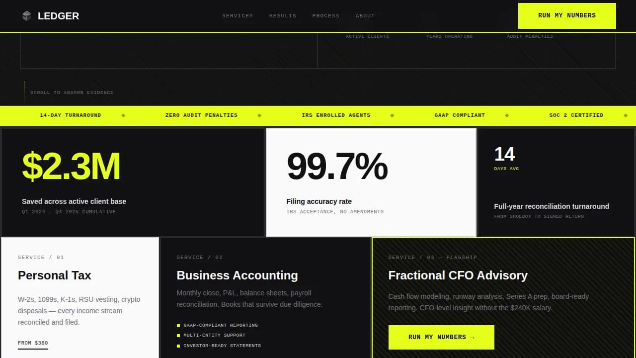 Accounting Digital Presence Booking Website Template