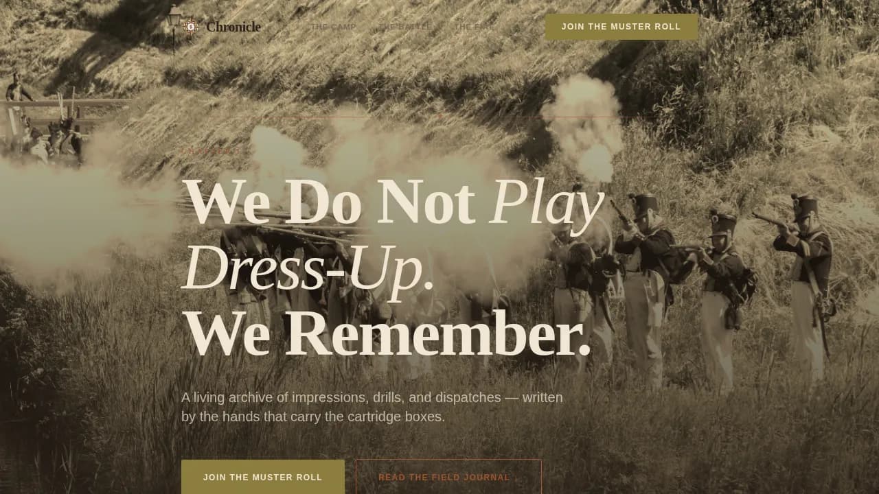 Chronicle — Immersive Historical Experience Landing Page Template