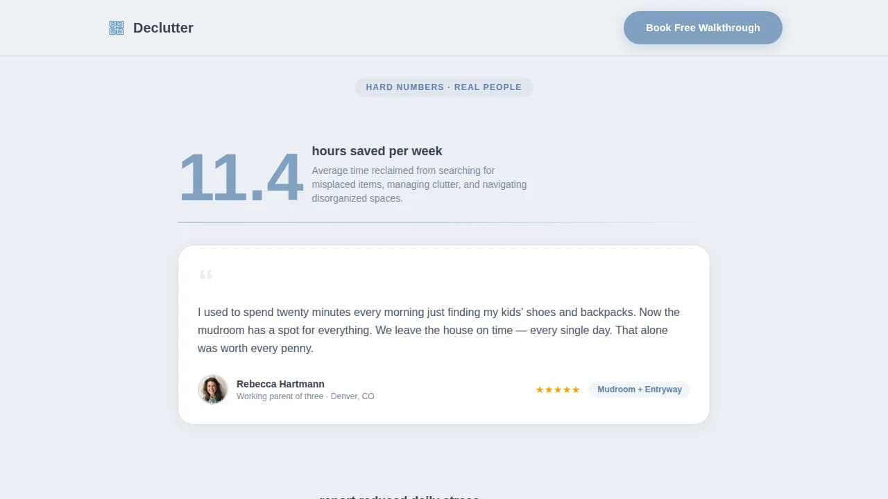 Professional Organizer Booking Website Template