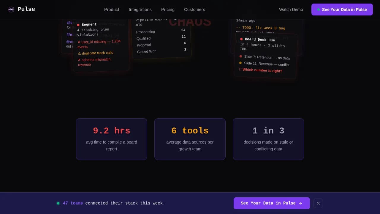 Pulse - Real-Time Analytics BI Dashboard Landing Page Template