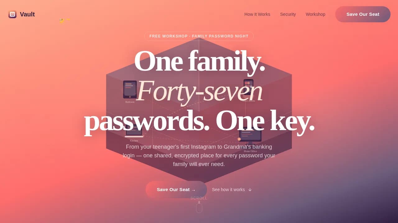 Fortress — Family Password Manager Landing Page Template