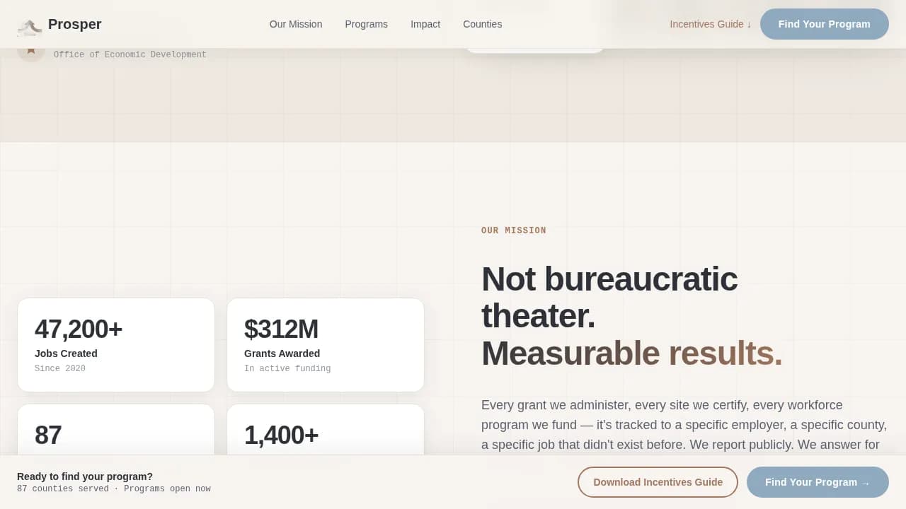 Prosper — Catalyst Community Growth Landing Page Template