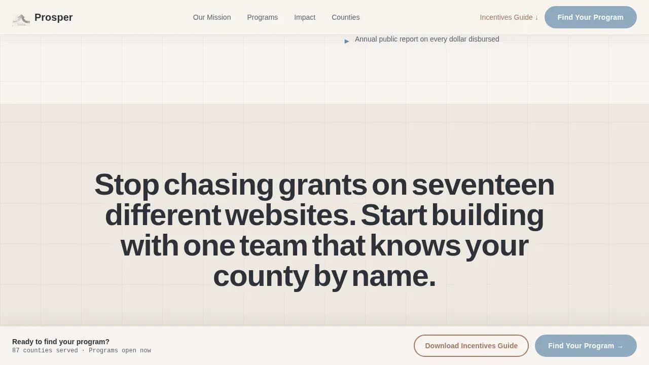Prosper — Catalyst Community Growth Landing Page Template