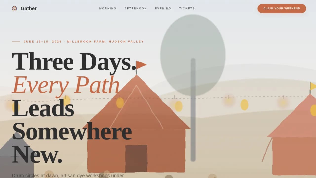 Gather - Immersive Heritage Festival Landing Page Template