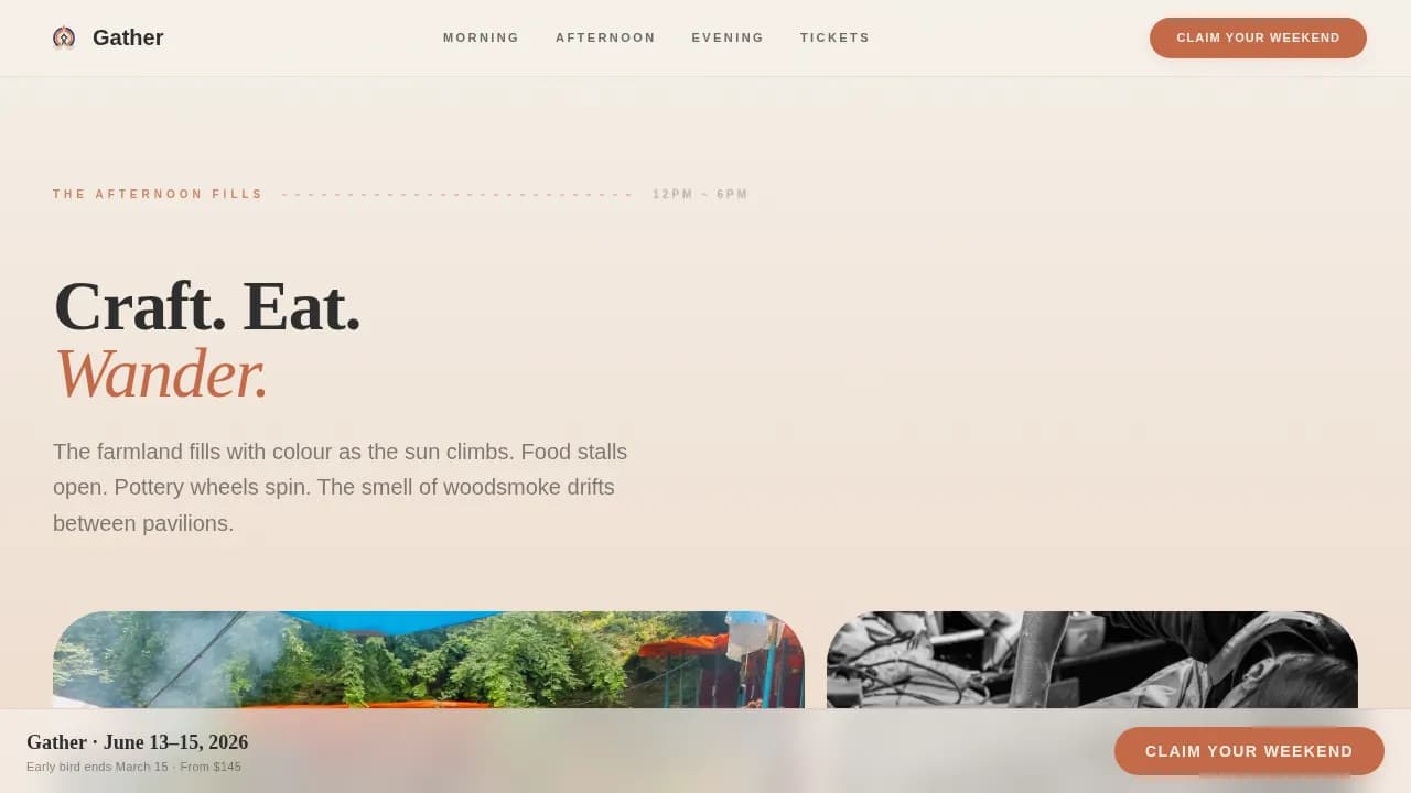 Gather - Immersive Heritage Festival Landing Page Template