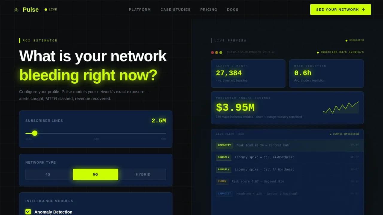 Signal — Advanced Network Monitoring Landing Page Template