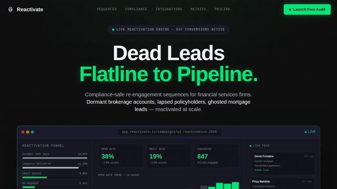 Recover — Powerful Fintech Re-engagement Landing Page Template