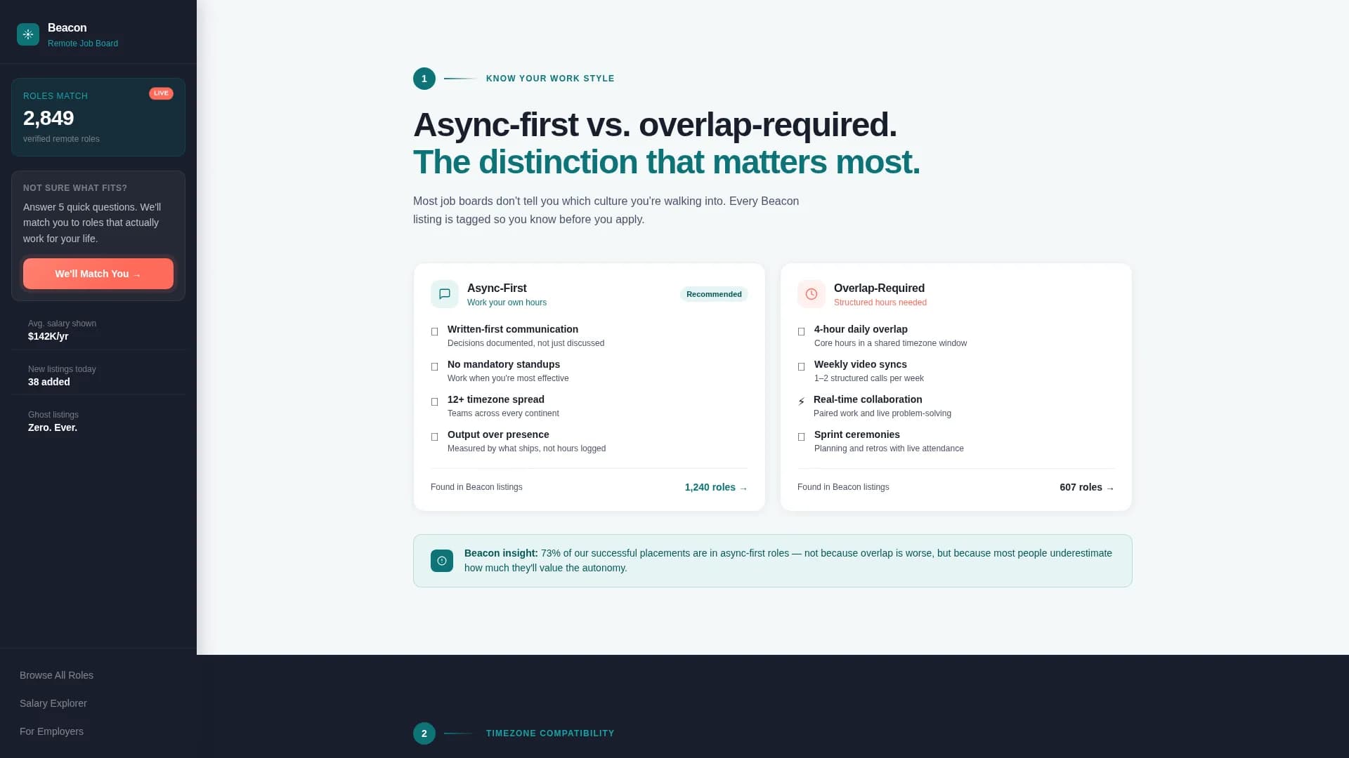 Beacon - Remote Job Discovery Landing Page Template