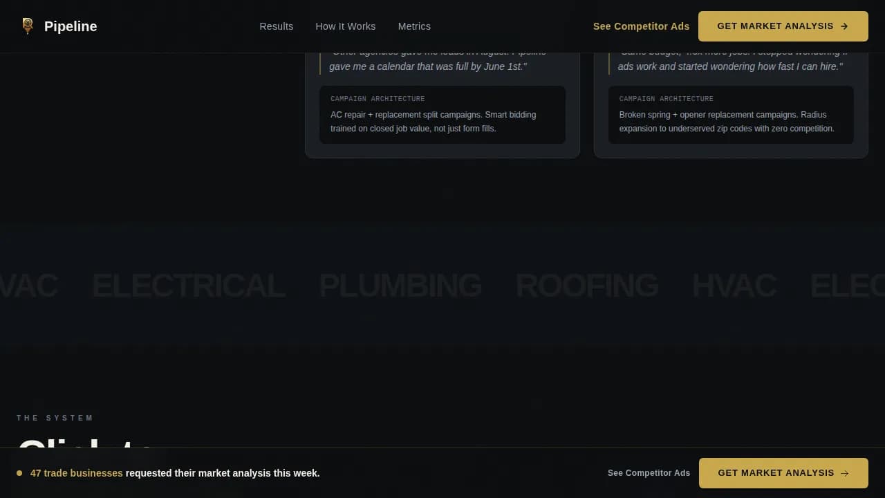Pipeline - Booked Jobs Home Services PPC Agency Landing Page Template