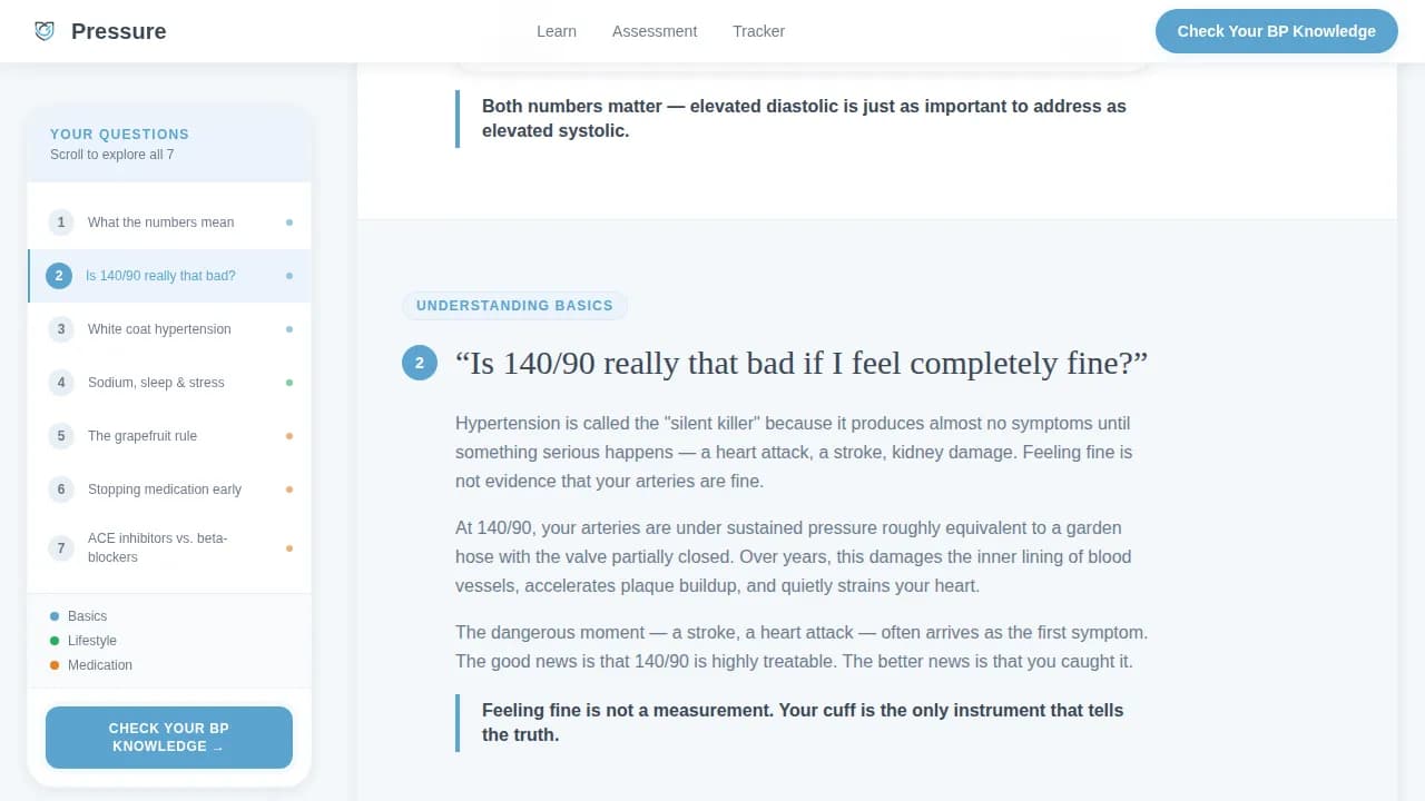 Pressure — Clinical Hypertension Education Landing Page Template