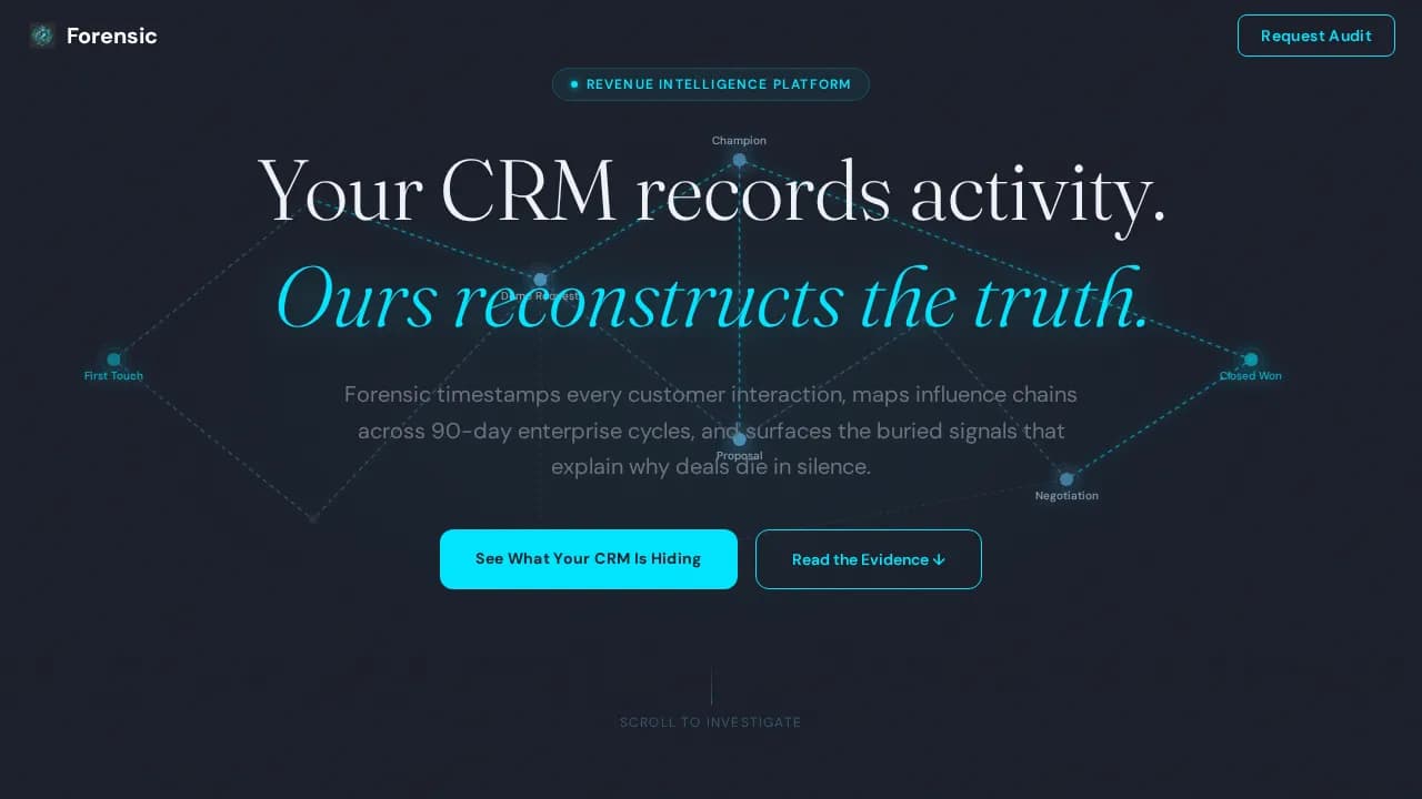Forensic - Reconstruct Truth CRM Landing Page Template