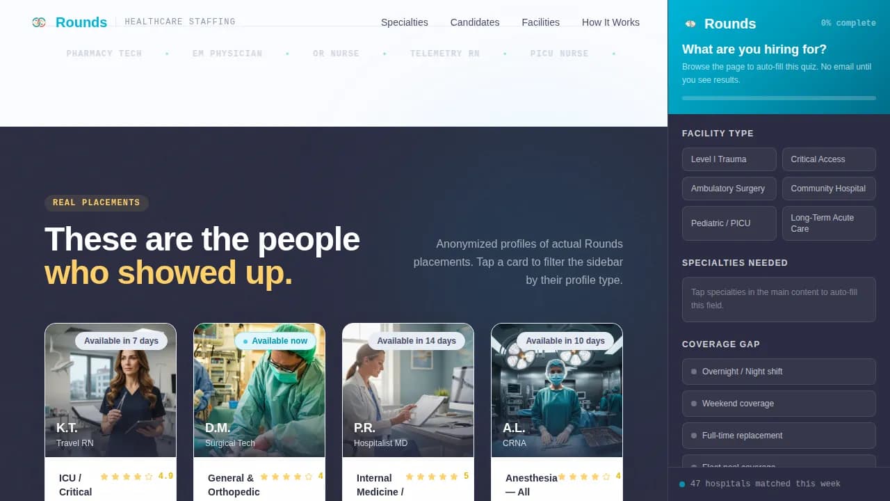 Staff — Premium Healthcare Staffing Landing Page Template