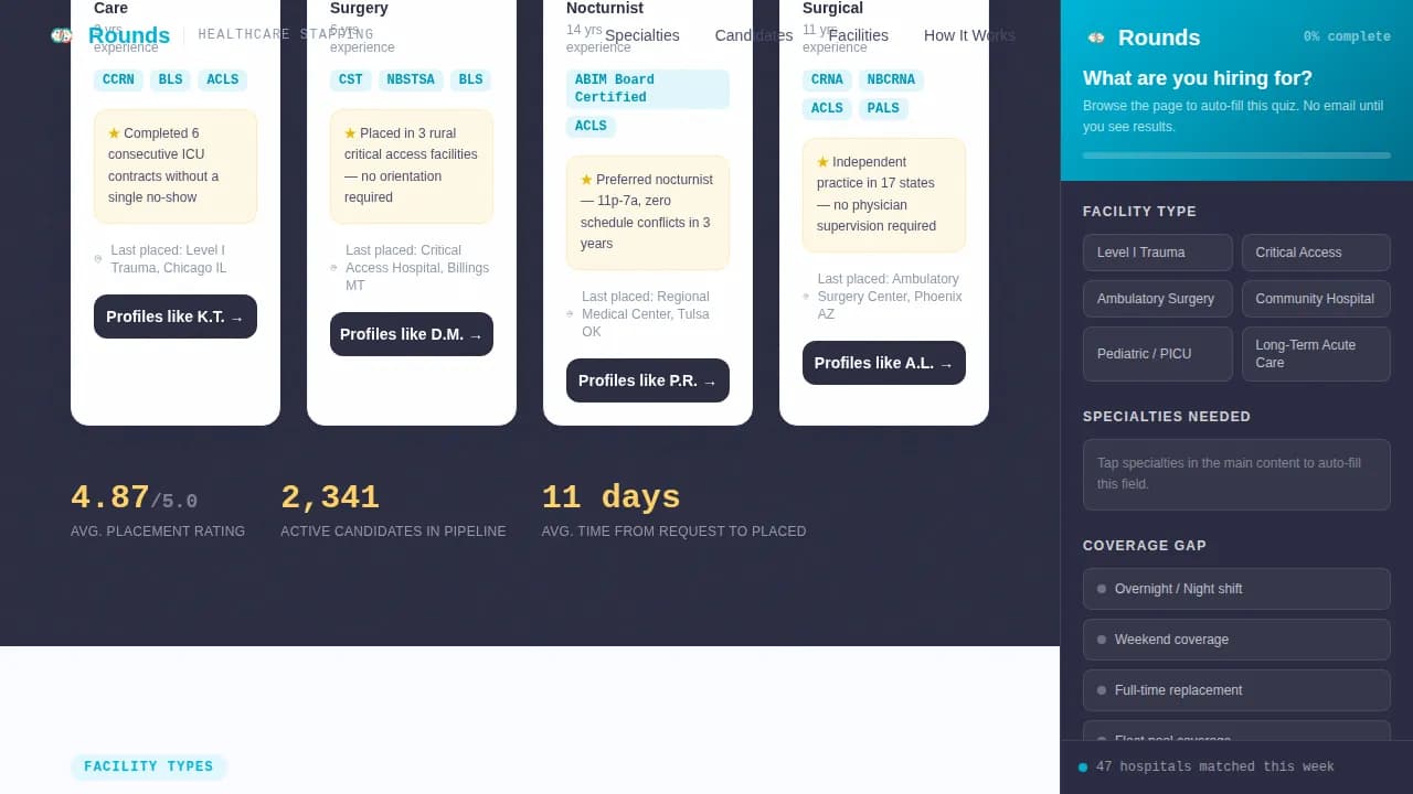 Staff — Premium Healthcare Staffing Landing Page Template
