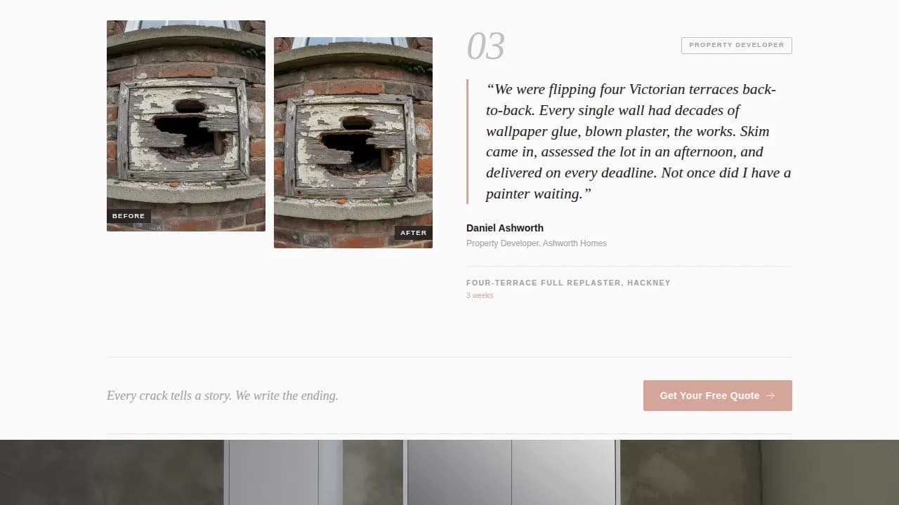 Finish — Master Plaster Contractor Landing Page Template