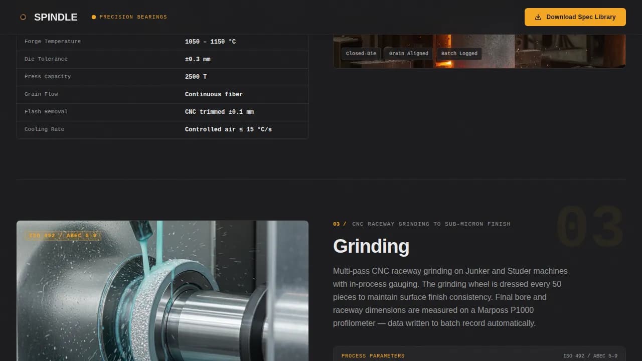 Precision — Advanced Bearing Engineering Landing Page Template