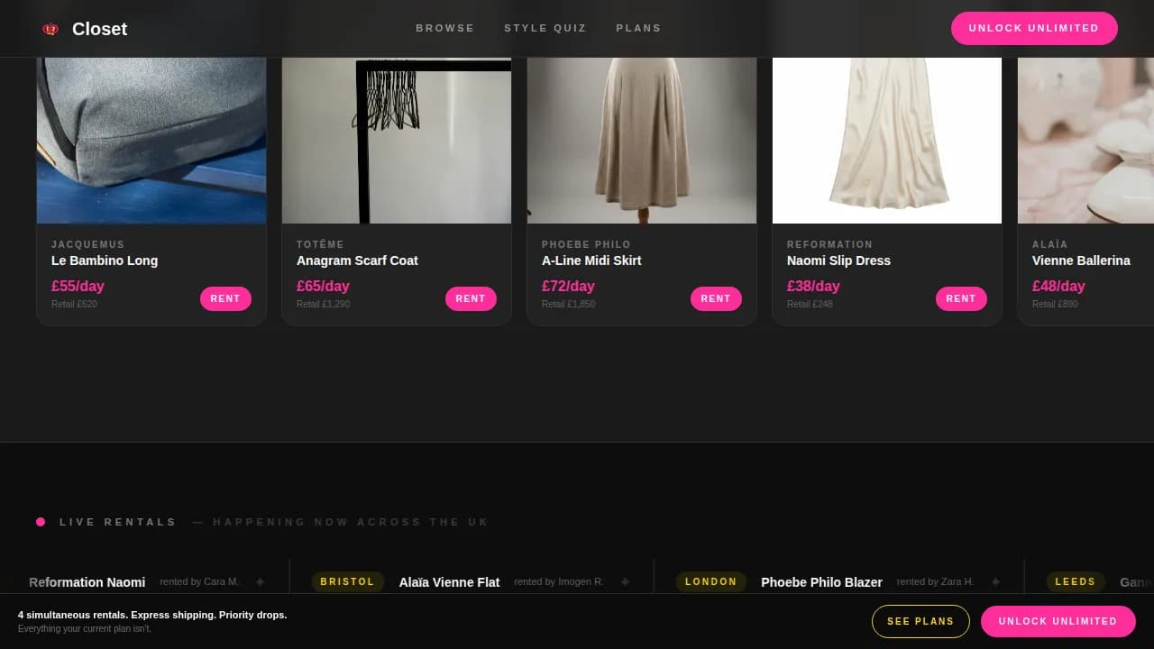 Chromarent — Dopamine Fashion Rental Landing Page Template