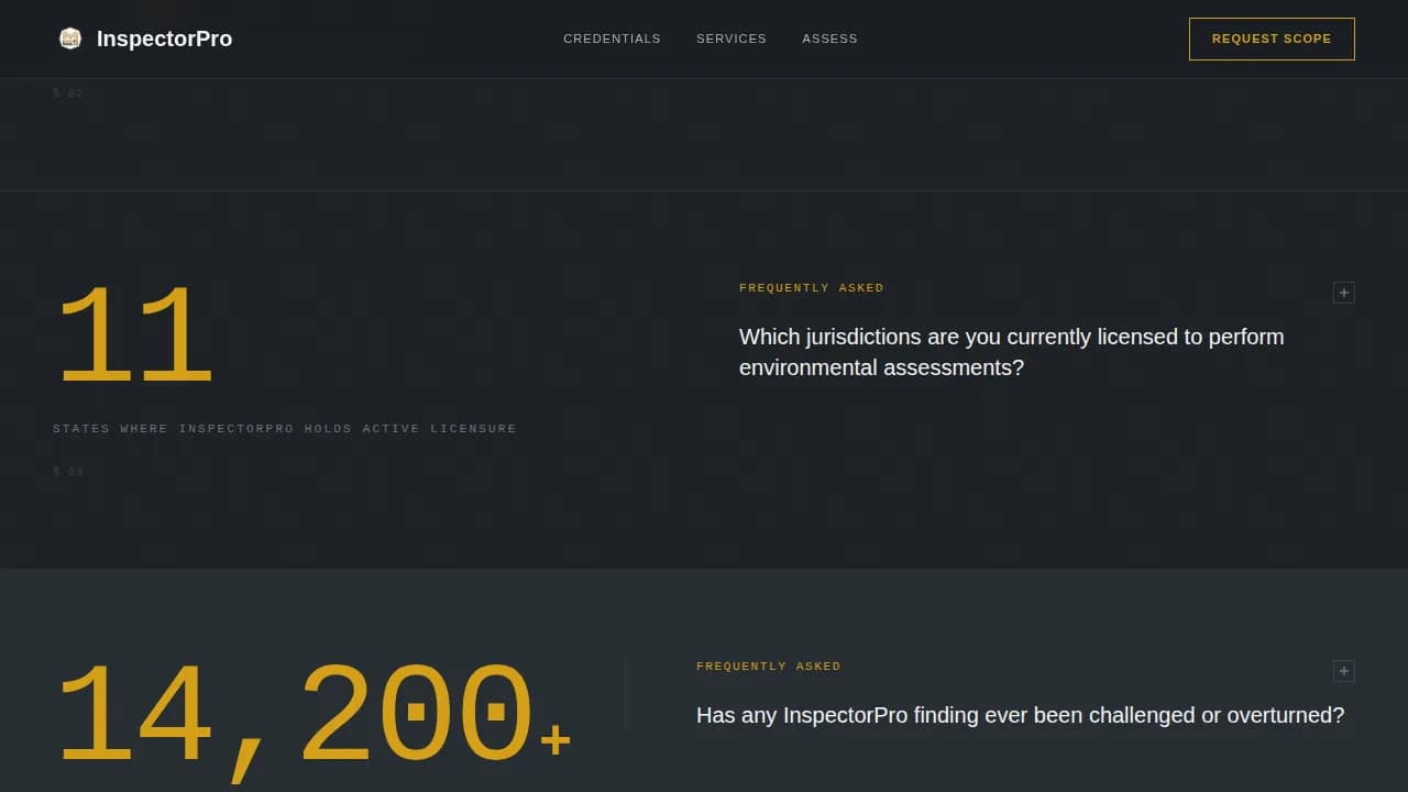 Audit — Intelligent Environmental Assessment Landing Page Template