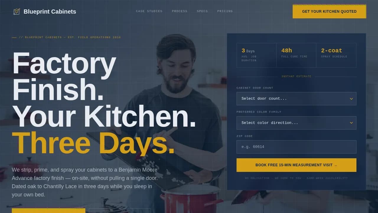 Blueprint — Premium Kitchen Painting Landing Page Template