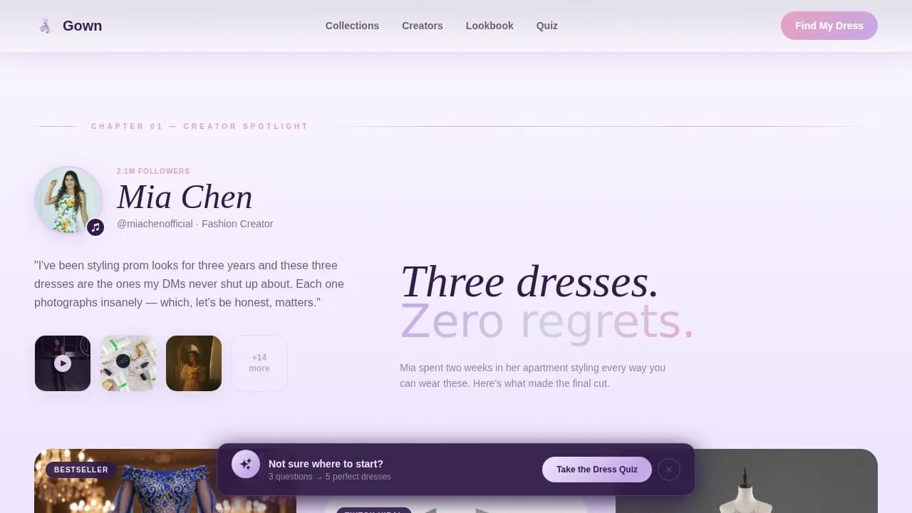 Gown — Elegant Formal Attire Landing Page Template