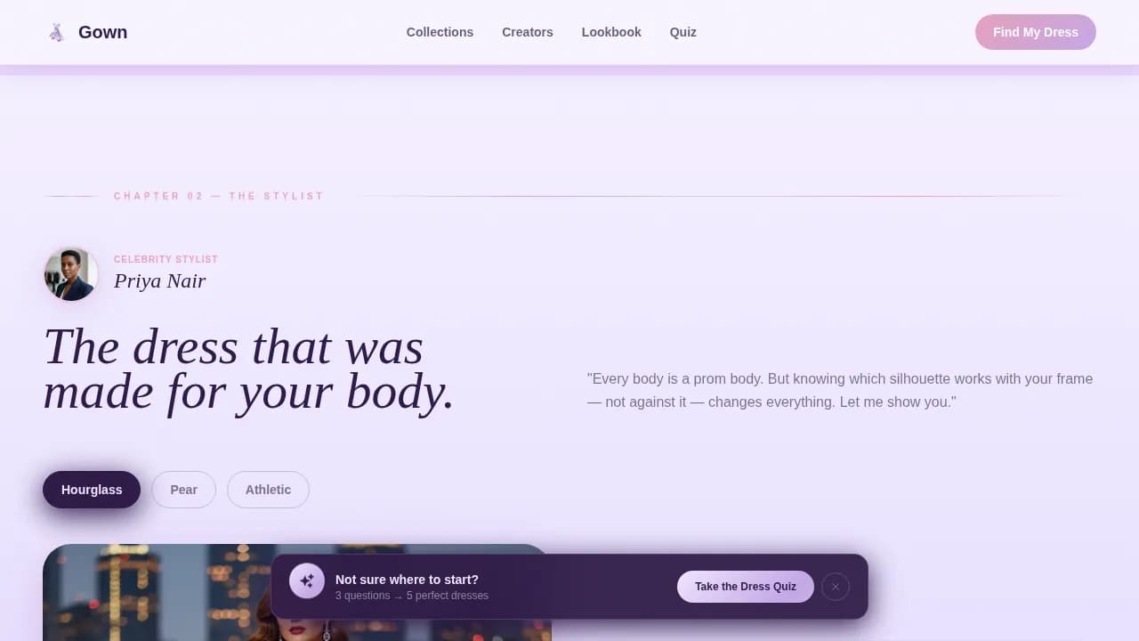 Gown — Elegant Formal Attire Landing Page Template