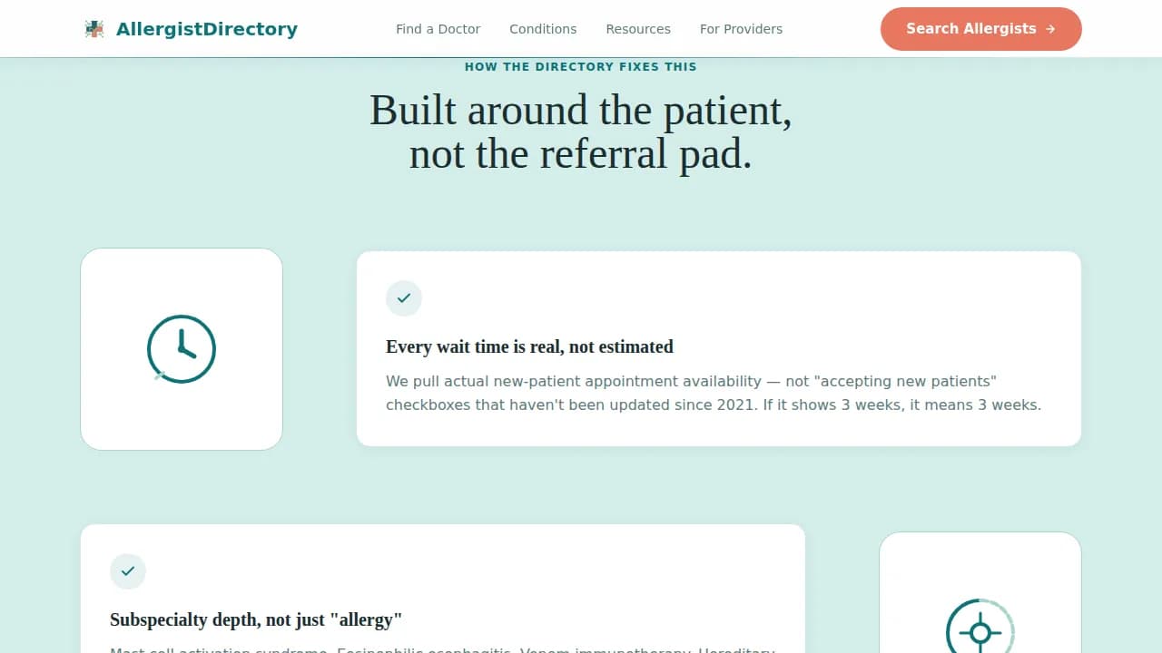 Breathe — Specialized Allergy Clinic Landing Page Template