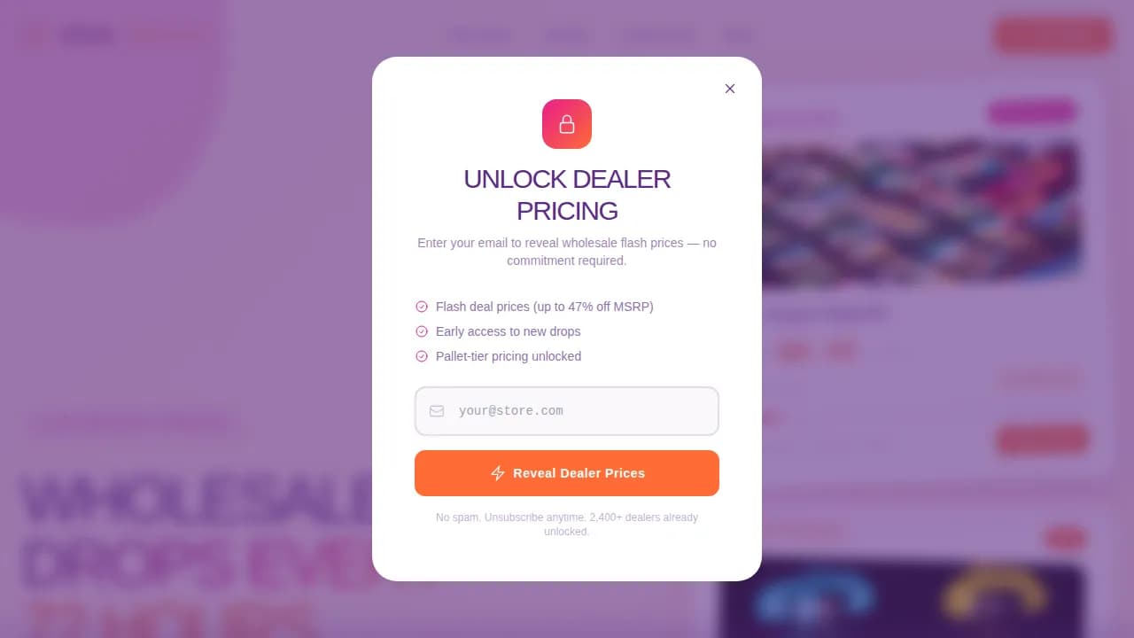 Impulse — Wholesale Flash Promotions Landing Page Template