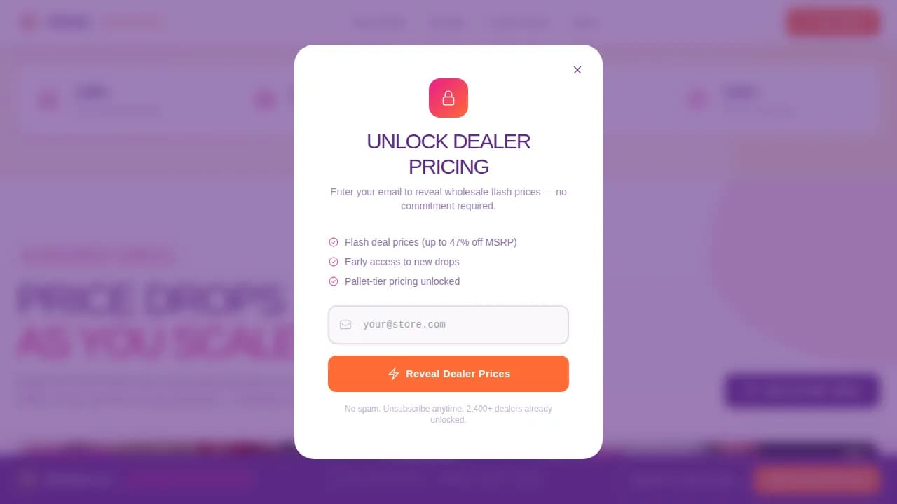 Impulse — Wholesale Flash Promotions Landing Page Template