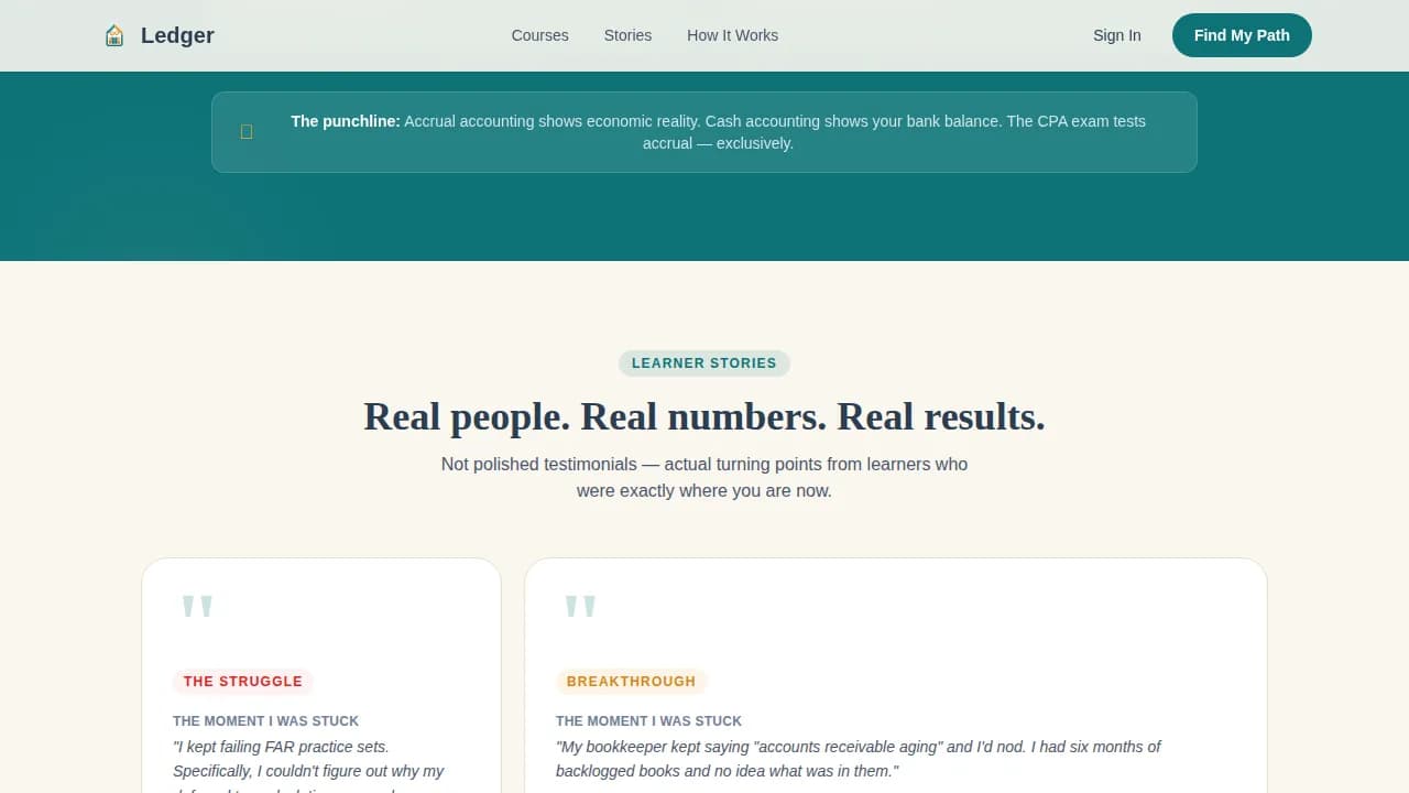 Ledger — Guided Accounting Education Landing Page Template