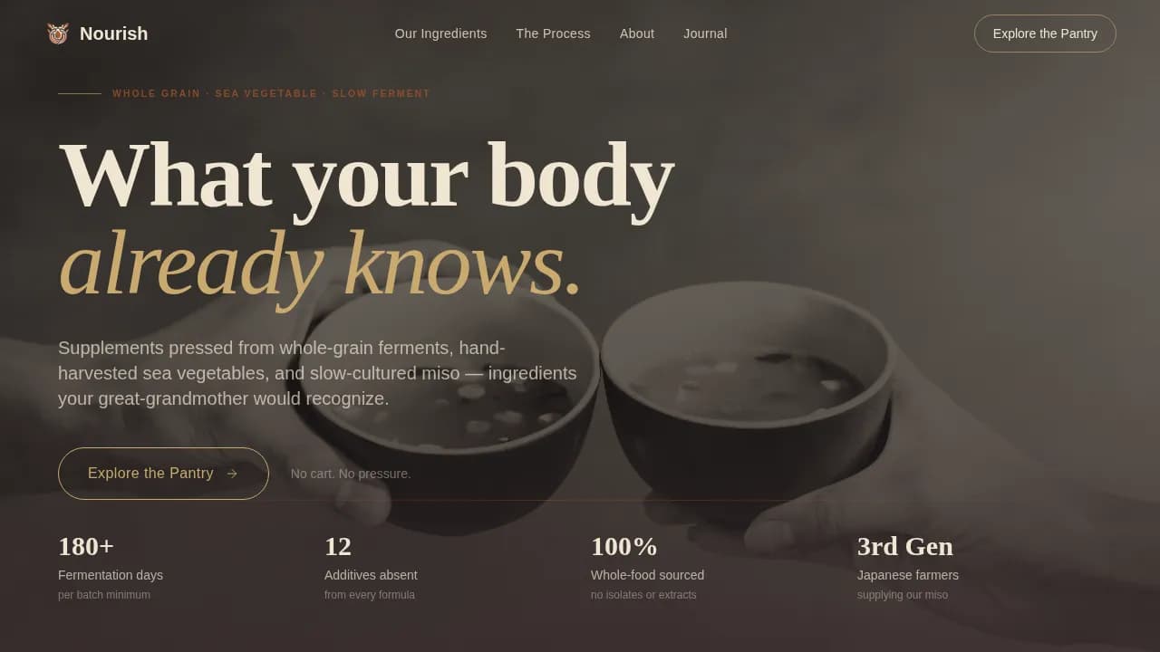 Sustain — Premium Whole Grain Supplement Landing Page Template