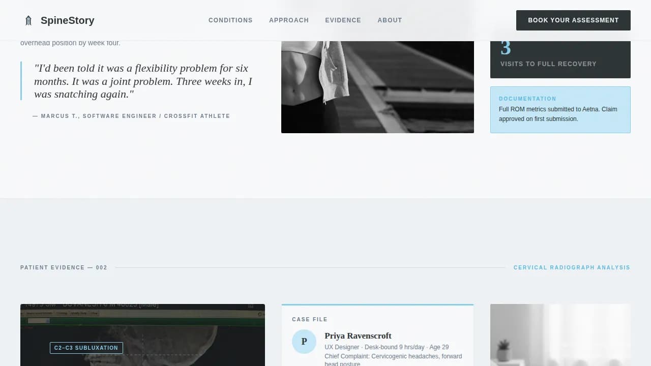 Adjust — Certified Chiropractic Booking Landing Page Template