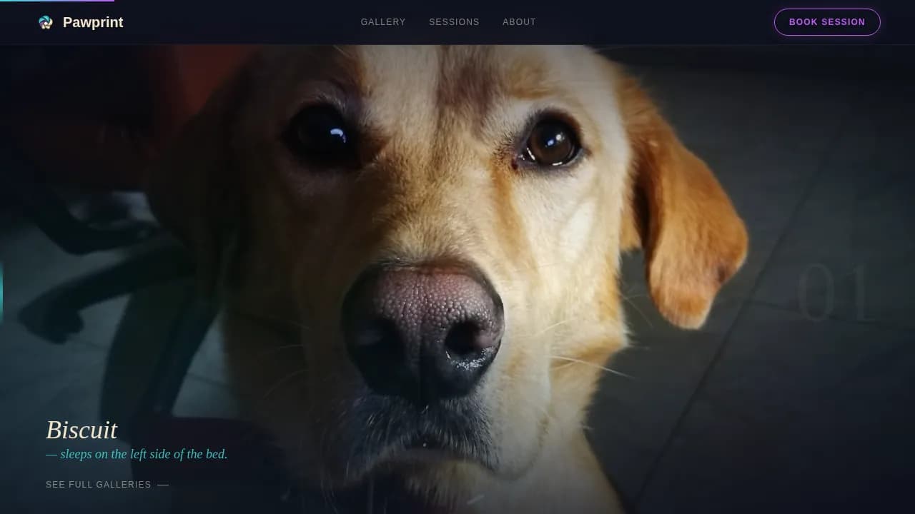 Capture — Authentic Pet Photography Landing Page Template