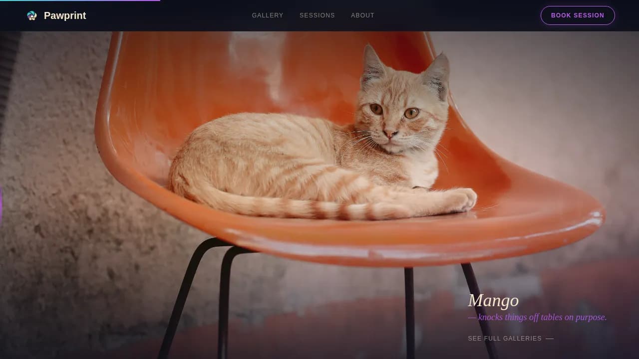 Capture — Authentic Pet Photography Landing Page Template