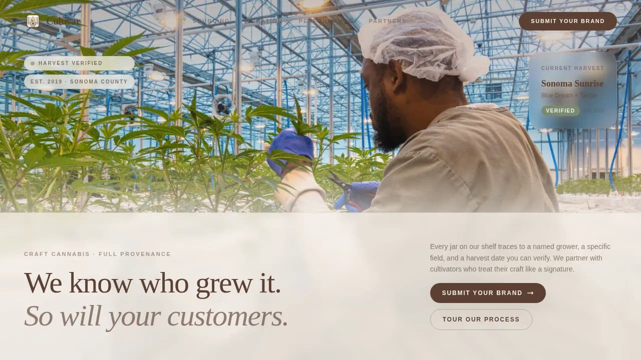 Harvest — Ethical Cannabis Dispensary Landing Page Template