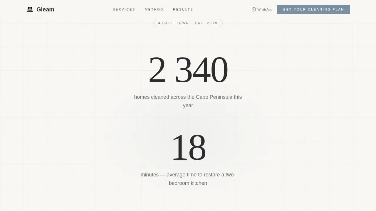 Gleam — Premium Cleaning Comparison Landing Page Template