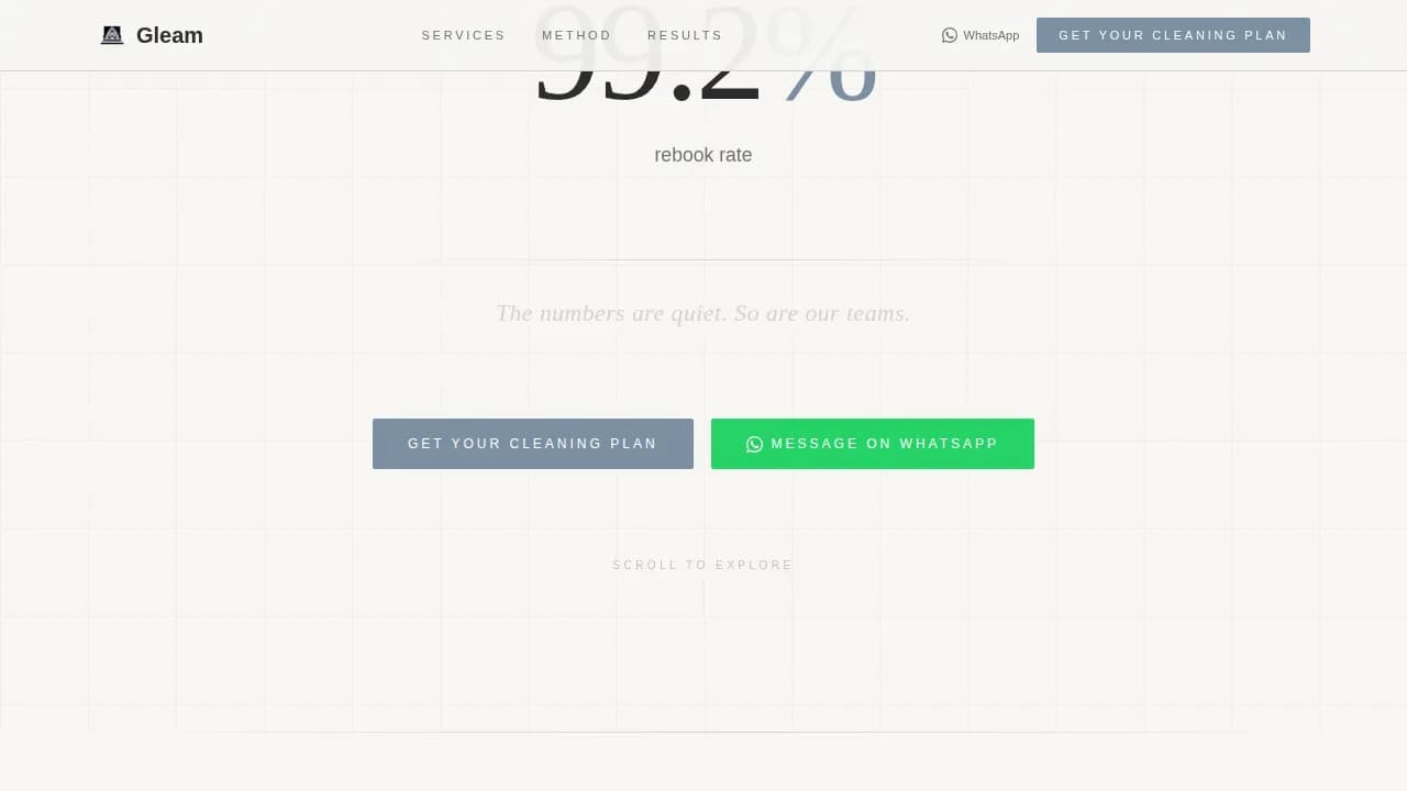 Gleam — Premium Cleaning Comparison Landing Page Template