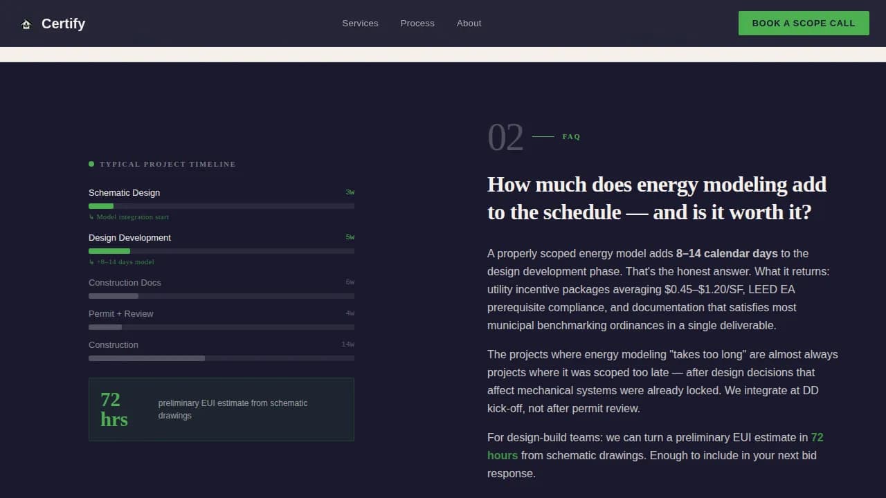 Validate — Eco Building Certification Landing Page Template