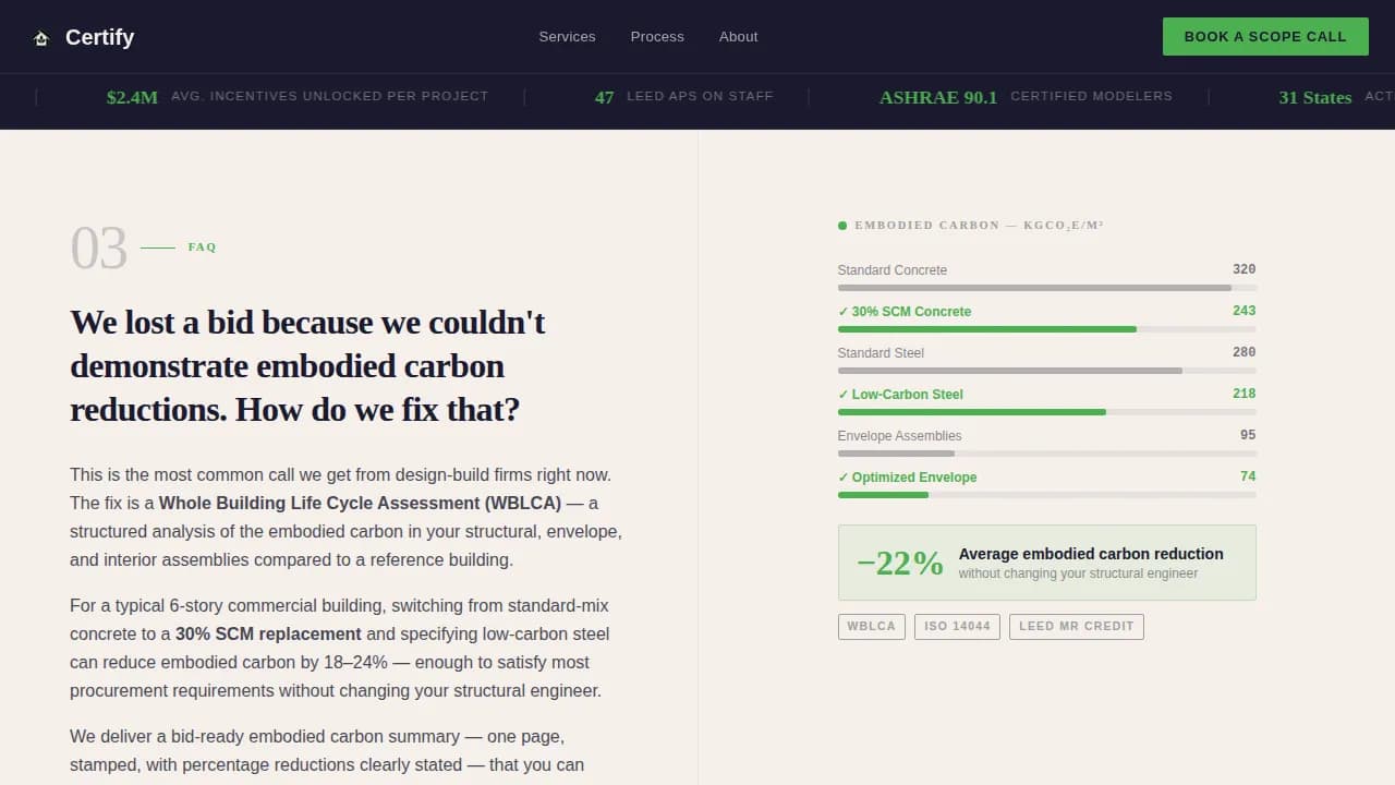 Validate — Eco Building Certification Landing Page Template