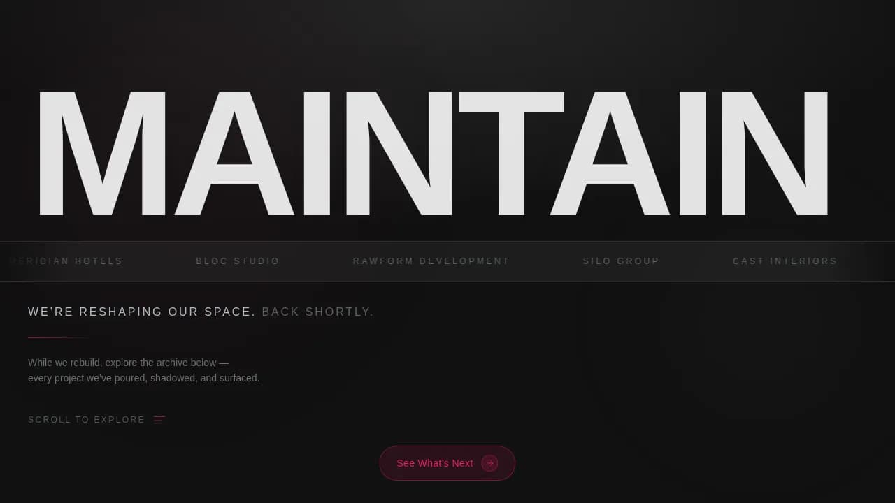 Interior Design Studio Maintenance & Project Archive Website Template