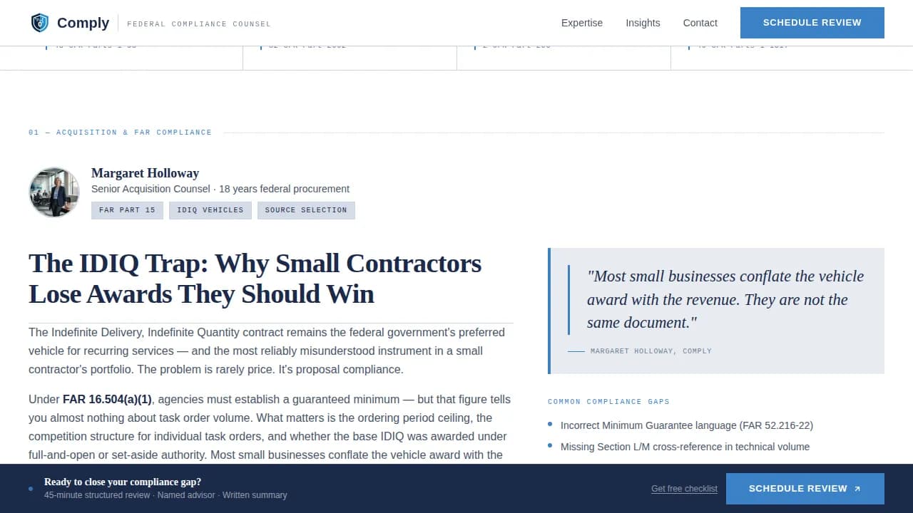 Govern — Trusted Federal Compliance Landing Page Template