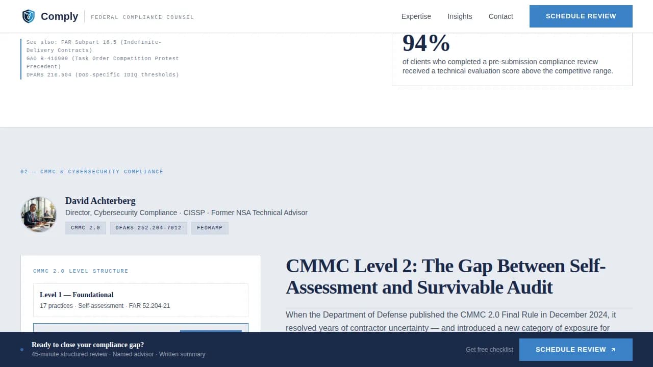 Govern — Trusted Federal Compliance Landing Page Template
