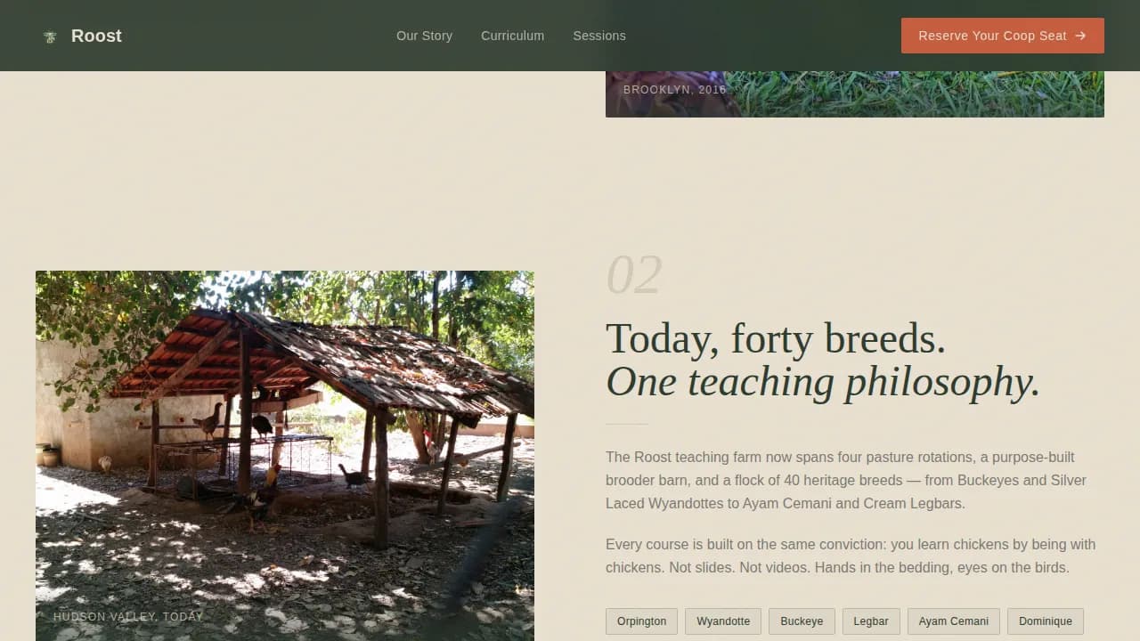 Hatch — Heritage Poultry Training Landing Page Template