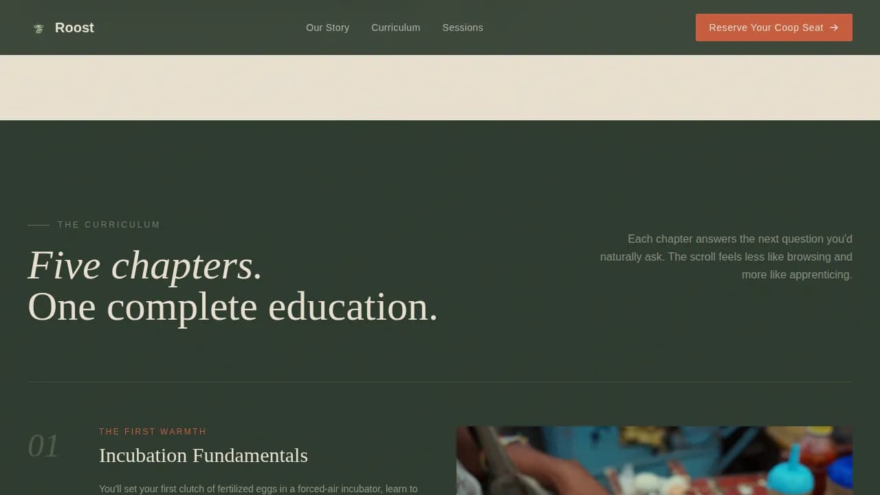 Hatch — Heritage Poultry Training Landing Page Template